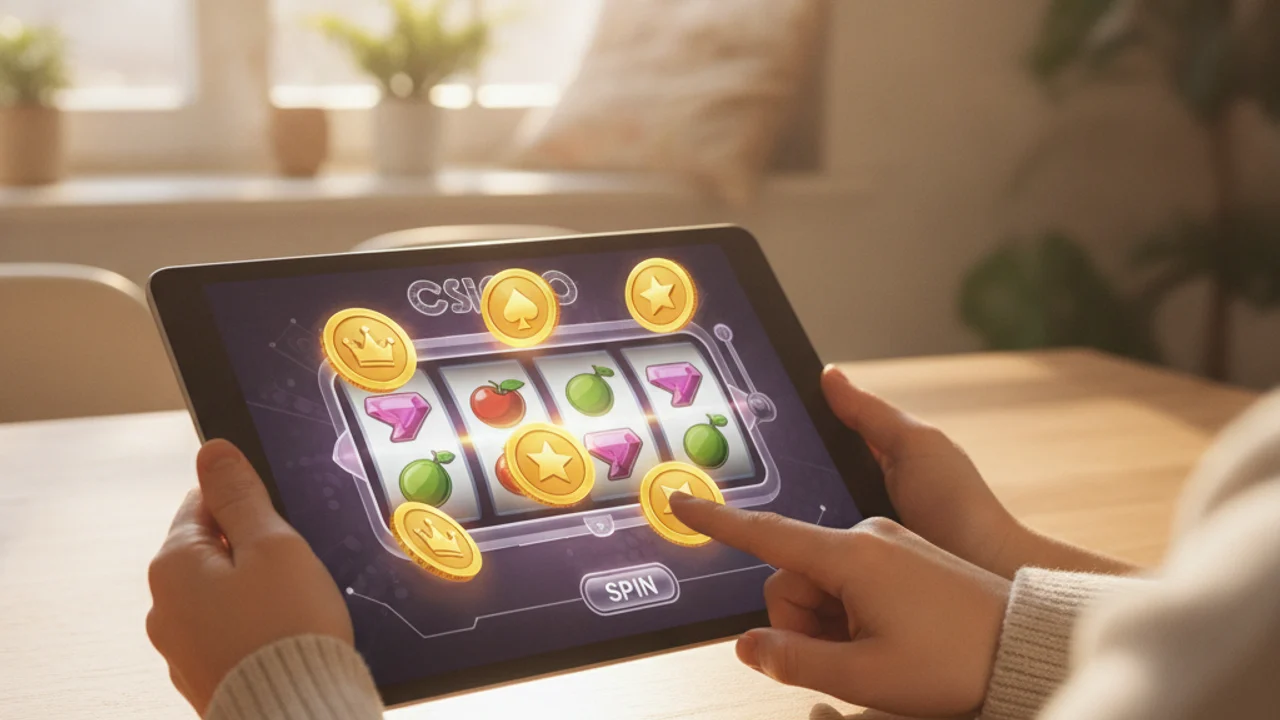 Virtual coins being used in social casino slot games